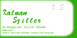 kalman sziller business card