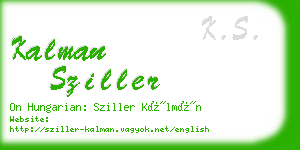 kalman sziller business card